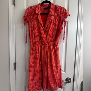 Maeve Red and White Wrap Tie Front Sundress